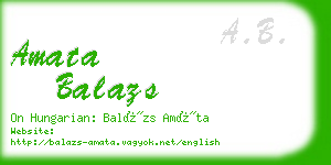 amata balazs business card